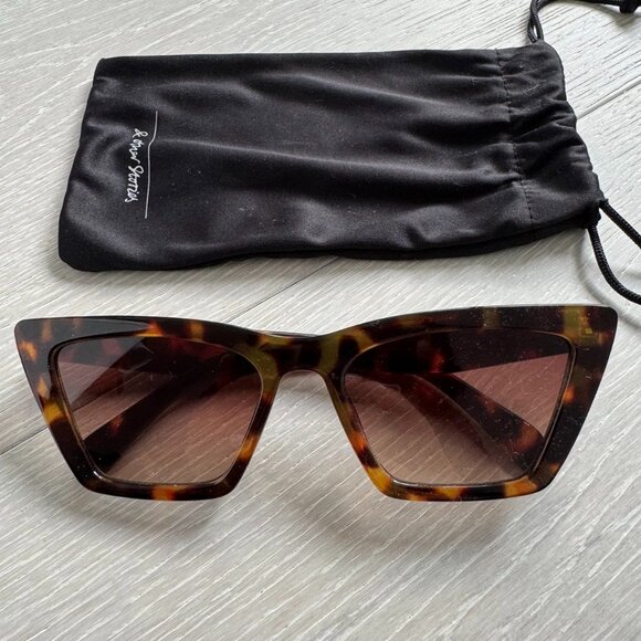 & Other Stories Accessories - & Other Stories Tortoise Angular Cat Eye Sunglasses